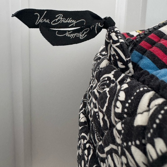 Vera Bradley Cotton Duffel Bag Black White Barcelona Print Quilted Travel Tote L - Picture 5 of 13
